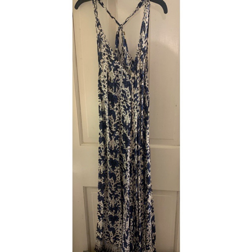 Silk floral maxi dress.
